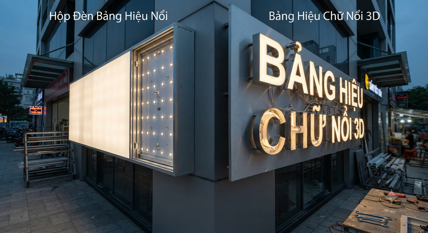 Bản chất và cấu trúc cơ bản của hai loại bảng hiệu