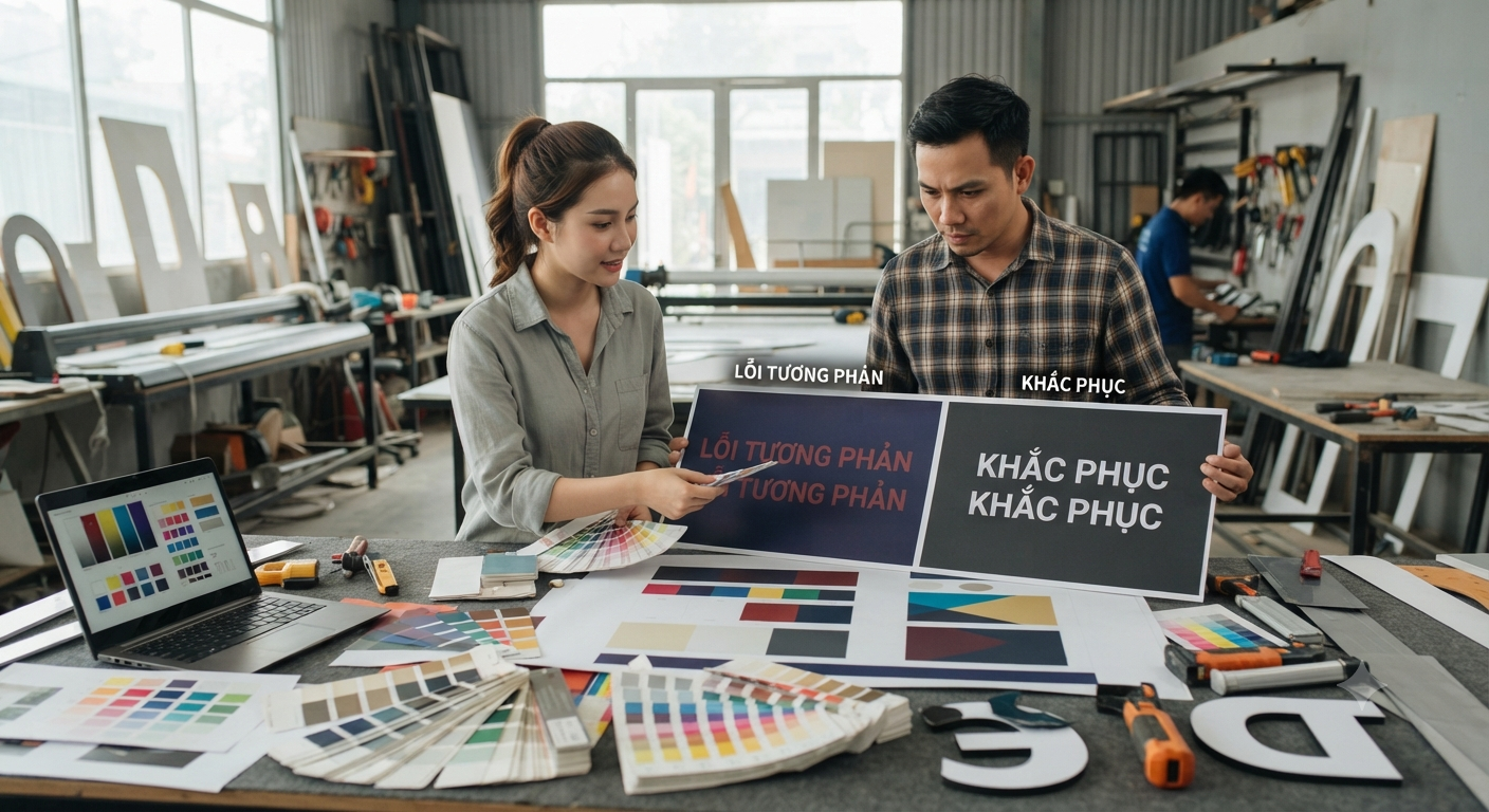 Những lỗi thường gặp khi chọn màu bảng hiệu và cách khắc phục