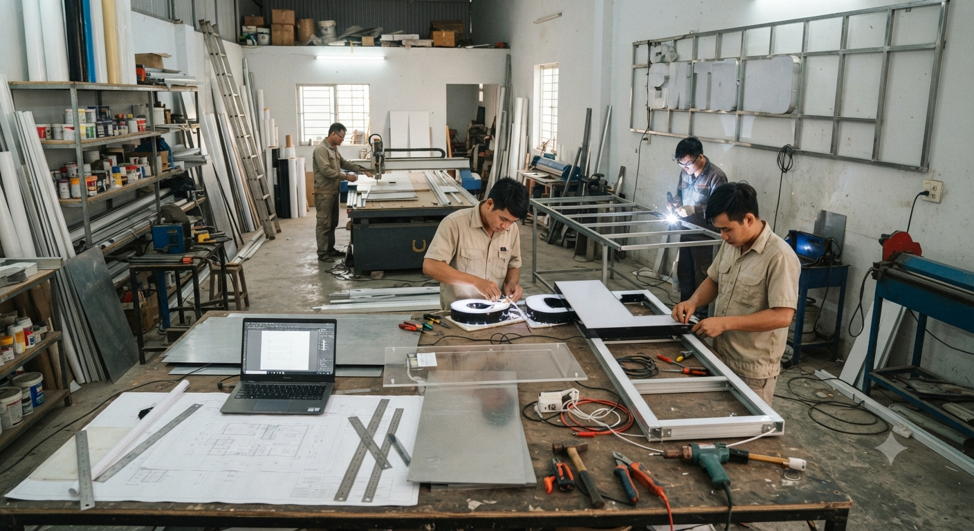 Các Yếu Tố Ảnh Hưởng Đến Chi Phí Thi Công Bảng Hiệu